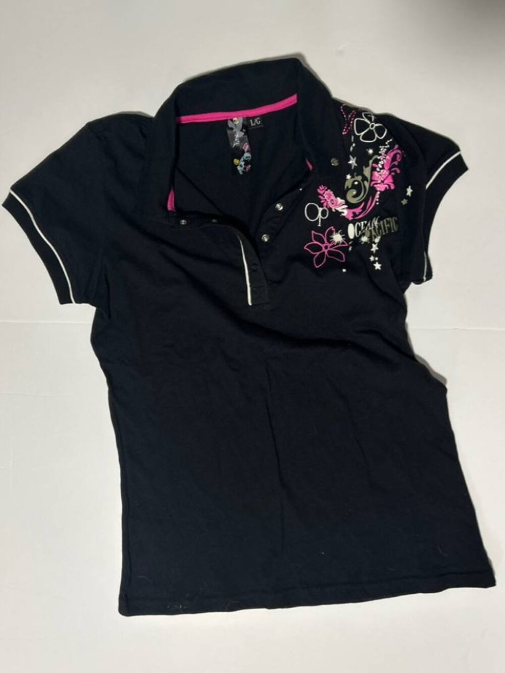 OP Ocean Pacific Graphic Longline Polo Women’s L